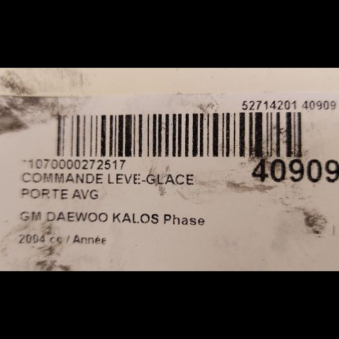 Commande lève-glace porte avant gauche occasion GM DAEWOO KALOS Phase 1 09-2002->12-2004 96540780 3