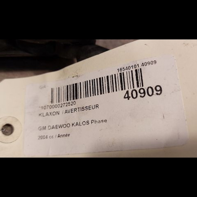 Klaxon  / avertisseur occasion GM DAEWOO KALOS Phase 1 09-2002->12-2004 96403170 3