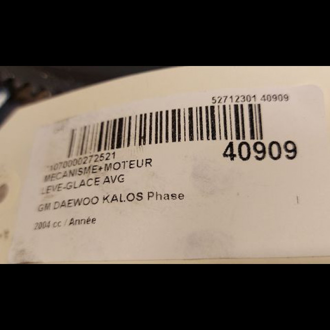 Mecanisme+moteur leve-glace avg occasion GM DAEWOO KALOS Phase 1 09-2002->12-2004 95987099 3