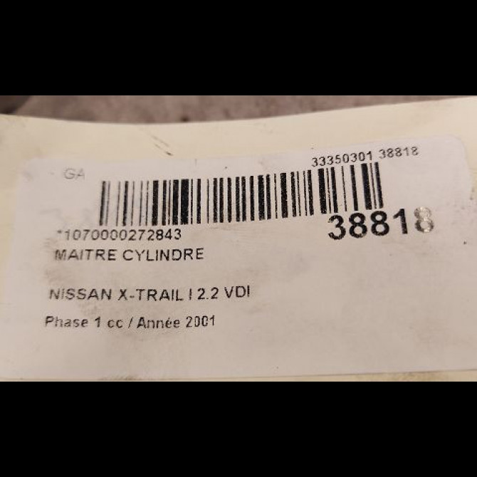 Maitre cylindre occasion NISSAN X-TRAIL I Phase 1 07-2001->12-2003 2.2 VDI 114ch 460108H91A 2