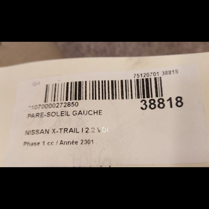 Pare-soleil gauche occasion NISSAN X-TRAIL I Phase 1 07-2001->12-2003 2.2 VDI 114ch 964018H90B 3