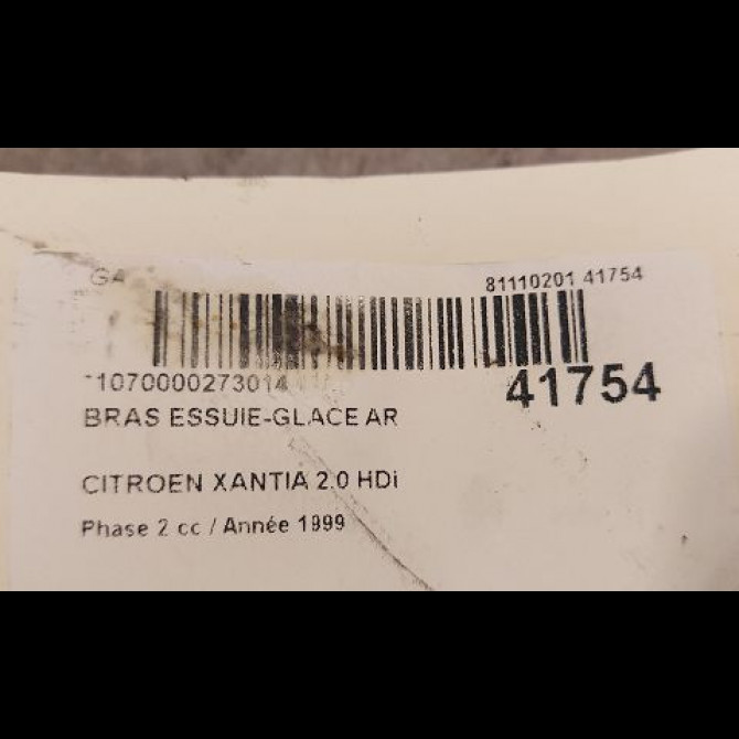 Bras essuie-glace arrière occasion CITROEN XANTIA Phase 2 12-1997->06-2001 2.0 HDi 110ch 6429N6 2