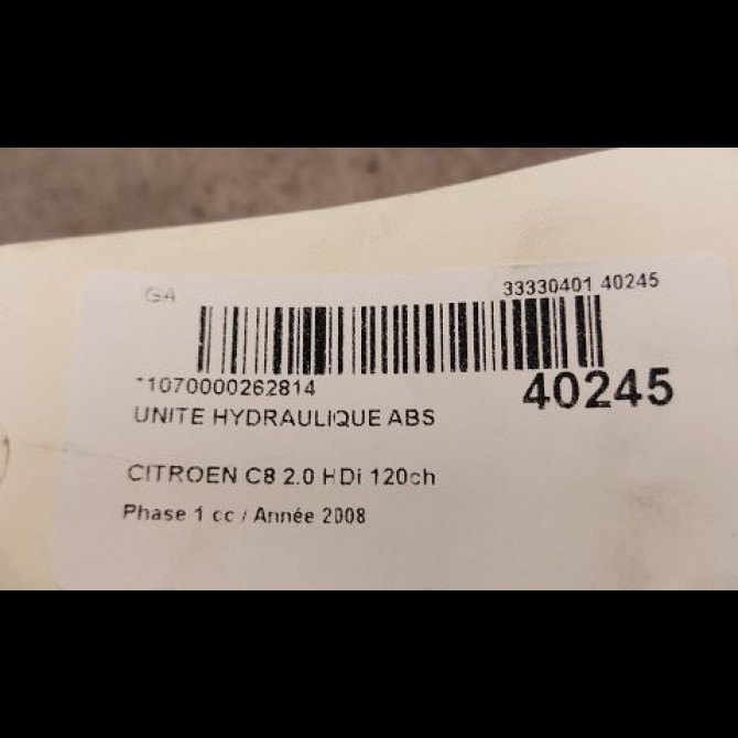 Unité hydraulique ABS occasion CITROEN C8 Phase 1 06-2002->... 2.0 HDi 120ch 4541EL 3
