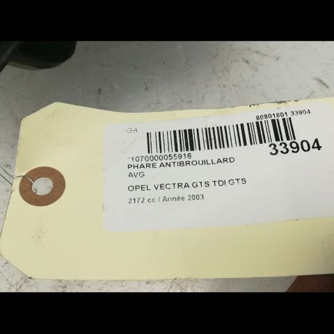 Phare antibrouillard avant gauche occasion OPEL VECTRA III Phase 1 06-2002->10-2005 2.2 DTI 16v 125ch 13261994 4