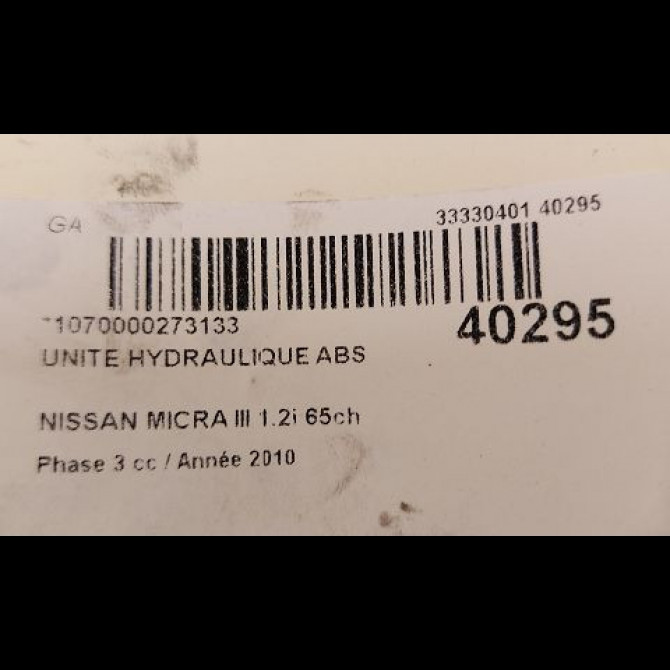 Unité hydraulique ABS occasion NISSAN MICRA III Phase 3 11-2007->11-2010 1.2i 65ch 3
