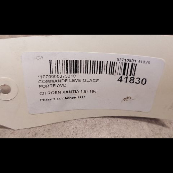 Commande lève-glace porte avant droite occasion CITROEN XANTIA Phase 1 03-1993->06-1998 1.8i 16v 3