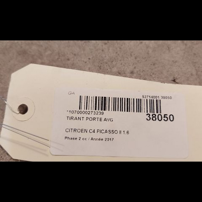 Tirant porte avg occasion CITROEN C4 PICASSO II Phase 2 09-2016->... 1.6 BLUEHDI 120ch 9676345180 2