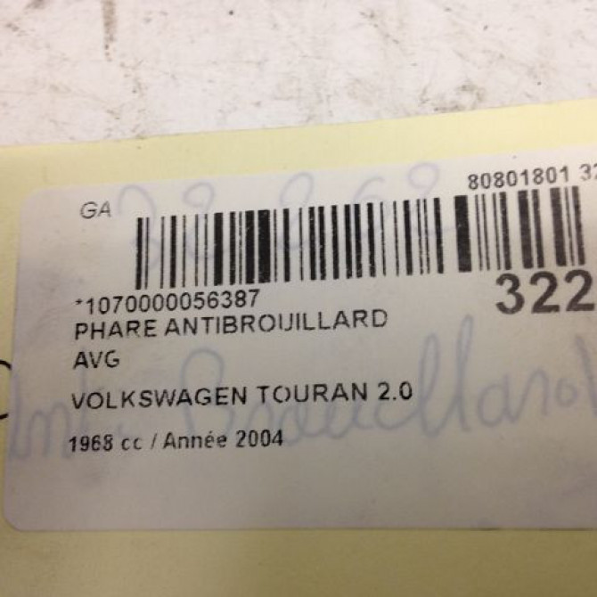 Phare antibrouillard avant gauche occasion VOLKSWAGEN TOURAN I Phase 1 03-2003->12-2006 1T0941699 3