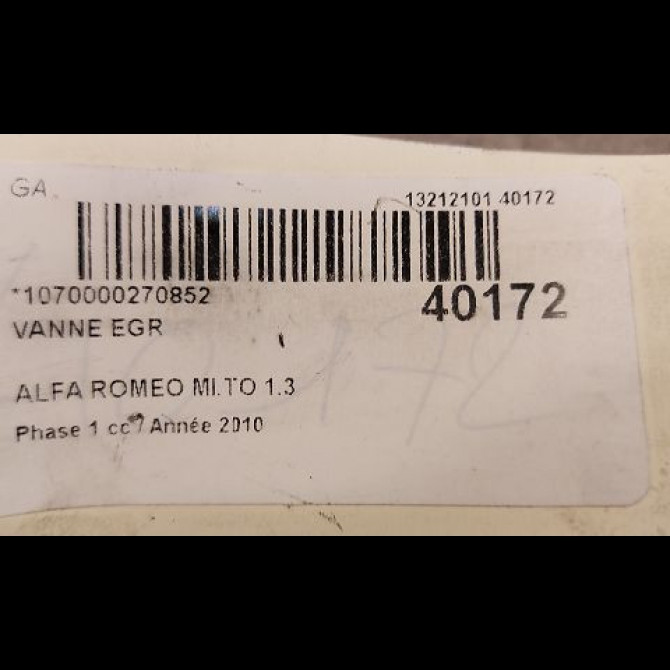 Vanne EGR occasion ALFA ROMEO MI.TO MI.TO Phase 1 2008-09-01->2016-12-31 1.3 JTDM 95ch 71795161 3
