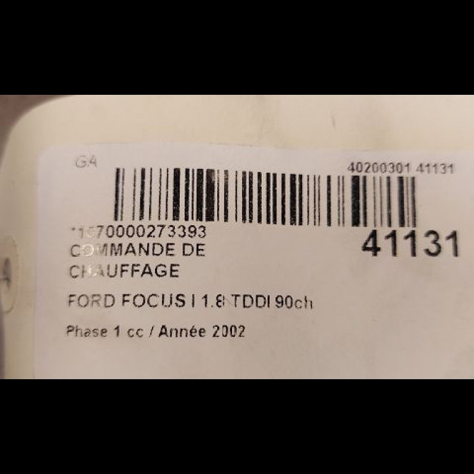 Commande de chauffage occasion FORD FOCUS I Phase 1 10-1998->09-2004 1.8 TDDI 90ch 3