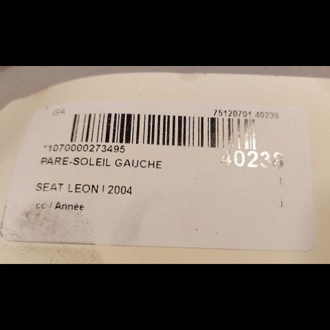 Pare-soleil gauche occasion SEAT LEON I 3B0857551AM3H8 3