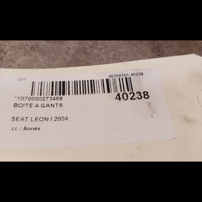 Boite à gants occasion SEAT LEON I 1M1857095N3U7 2