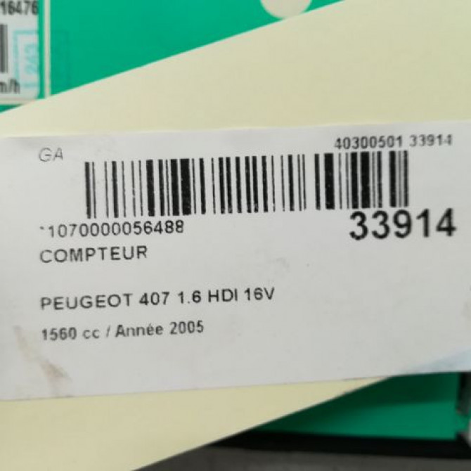 Compteur occasion PEUGEOT 407 Phase 1 04-2004->07-2008 1.6 HDI 16v 6106V5 4