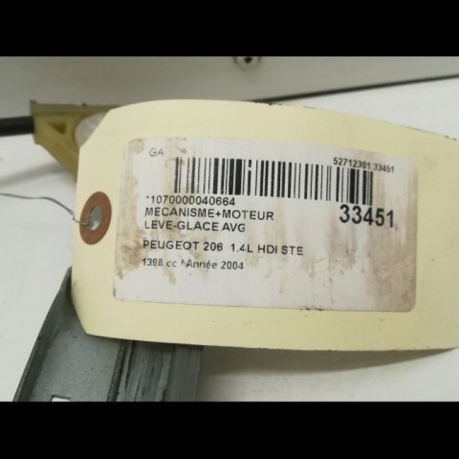 Mecanisme+moteur leve-glace avg occasion PEUGEOT 206 Phase 1 09-1998->03-2009 1.4 HDI 70ch 9221F9 5