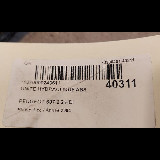 Unité hydraulique ABS occasion PEUGEOT 607 Phase 1 11-1999->09-2004 2.2 HDI 4541W8 3