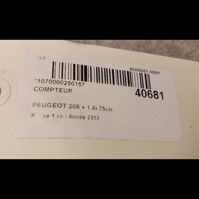 Compteur occasion PEUGEOT 206 + Phase 1 03-2009->05-2013 1.4i 75ch 6103HF 3