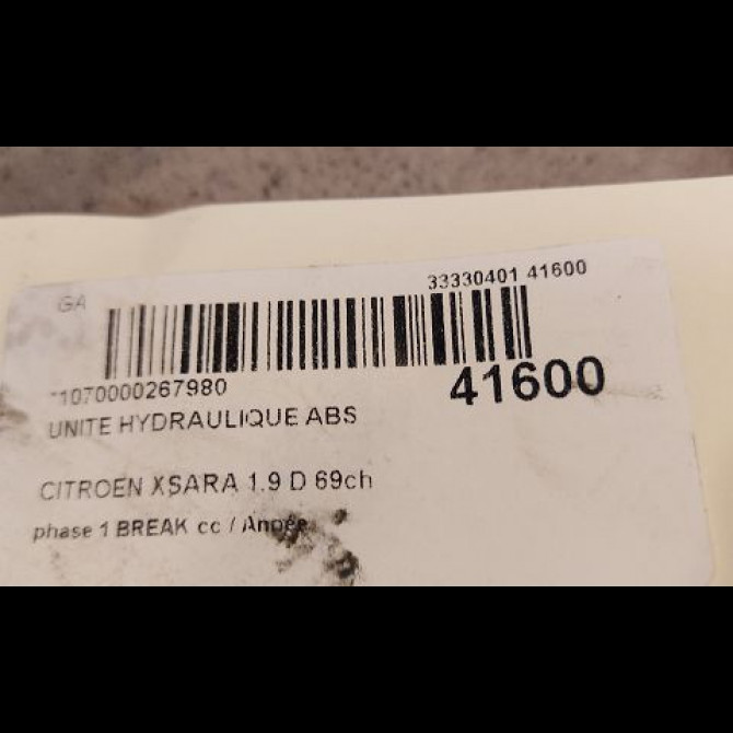 Unité hydraulique ABS occasion CITROEN XSARA phase 1 BREAK 02-1998->09-2000 1.9 D 69ch 454138 3