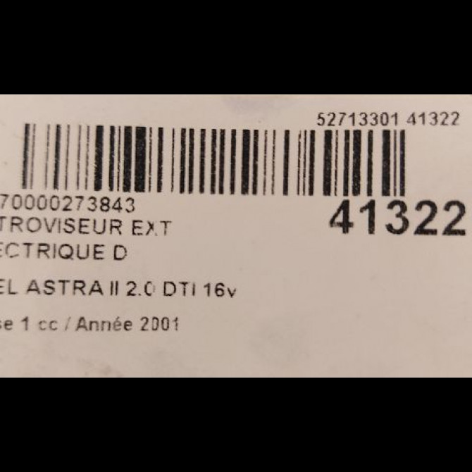Retroviseur exterieur electrique droit occasion OPEL ASTRA II Phase 1 04-1998->09-2004 2.0 DTI 16v 100ch 9142146 3