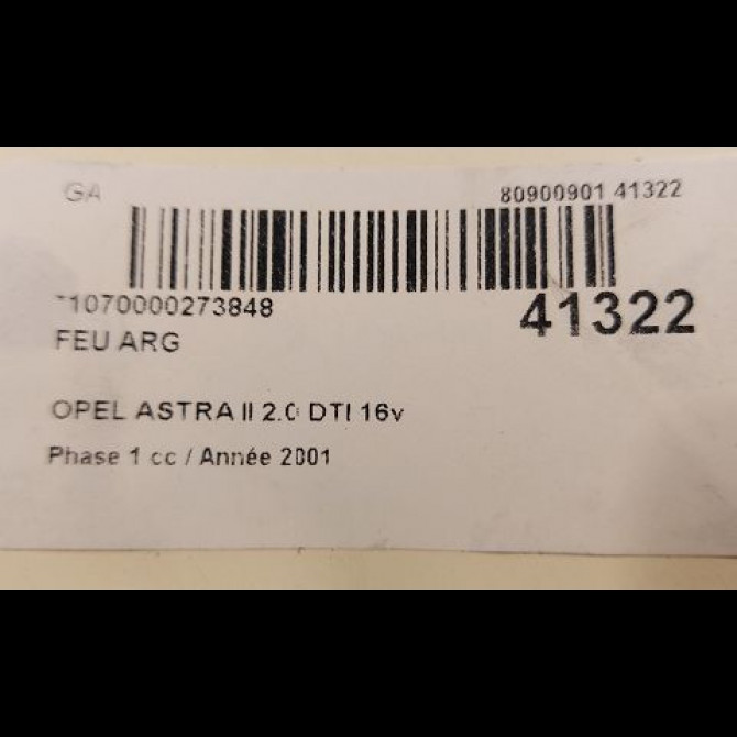 Feu arrière gauche occasion OPEL ASTRA II Phase 1 04-1998->09-2004 2.0 DTI 16v 100ch 9117402 3