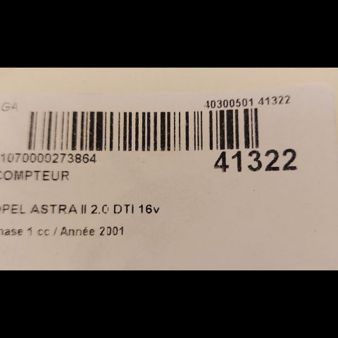 Compteur occasion OPEL ASTRA II Phase 1 04-1998->09-2004 2.0 DTI 16v 100ch 9193336 3