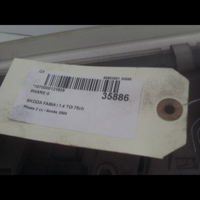 Phare gauche occasion SKODA FABIA I Phase 2 09-2004->05-2007 1.4 TDI 75ch 6Y1941015R 3