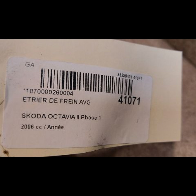 Etrier de frein avant gauche occasion SKODA OCTAVIA II Phase 1 06-2004->10-2008 3