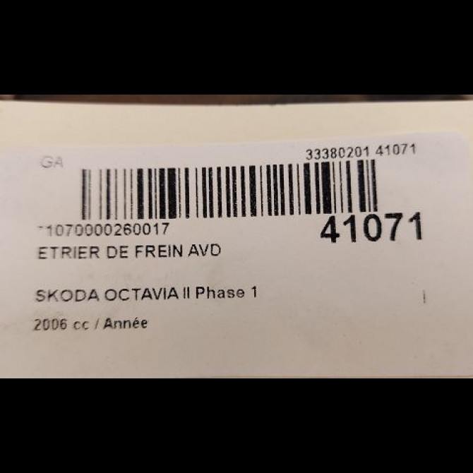 Etrier de frein avant droit occasion SKODA OCTAVIA II Phase 1 06-2004->10-2008 3
