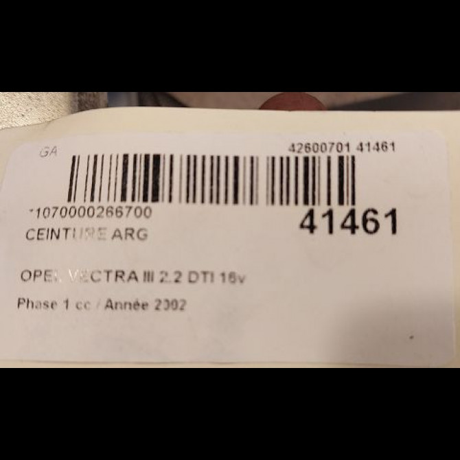 Ceinture arrière gauche occasion OPEL VECTRA III Phase 1 06-2002->10-2005 2.2 DTI 16v 125ch 13199075 3