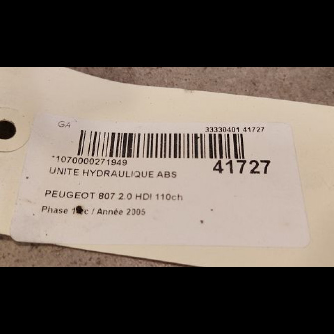 Unité hydraulique ABS occasion PEUGEOT 807 Phase 1 06-2002->12-2014 2.0 HDI 110ch 454158 3