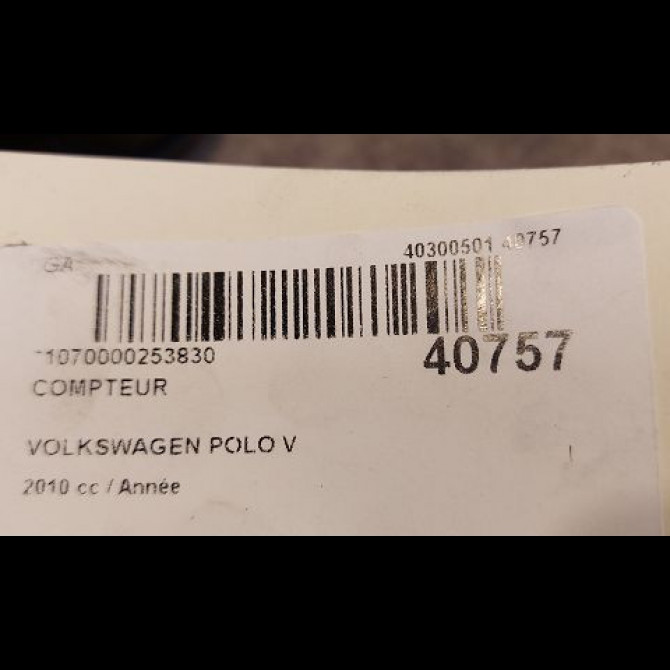Compteur occasion VOLKSWAGEN POLO V POLO V Phase 1 2009-09-01->2014-05-31 6R0920861F 3