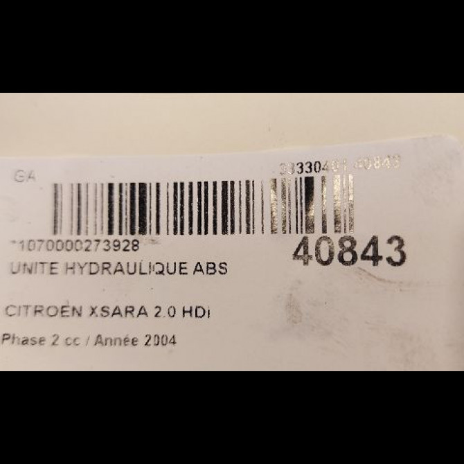 Unité hydraulique ABS occasion CITROEN XSARA Phase 2 09-2000->12-2005 2.0 HDi 90ch 454153 3