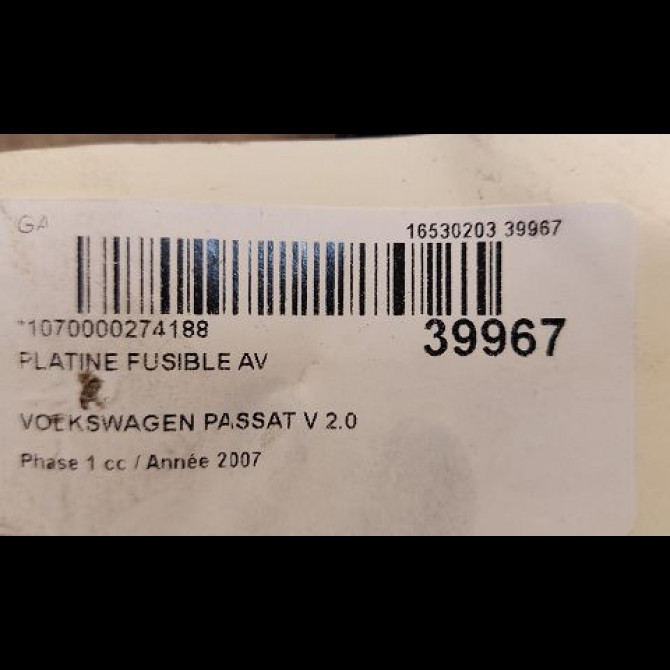 Platine fusible av occasion VOLKSWAGEN PASSAT V Phase 1 03-2005->10-2010 2.0 TDI 16v 140ch 3C0937125 3
