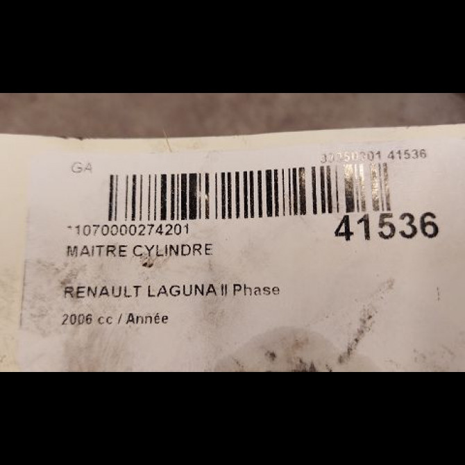 Maitre cylindre occasion RENAULT LAGUNA II Phase 2 03-2005->09-2007 2