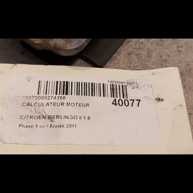 Calculateur moteur occasion CITROEN BERLINGO II Phase 1 05-2008->01-2012 1.6 HDi 8v 90ch 1606650080 3