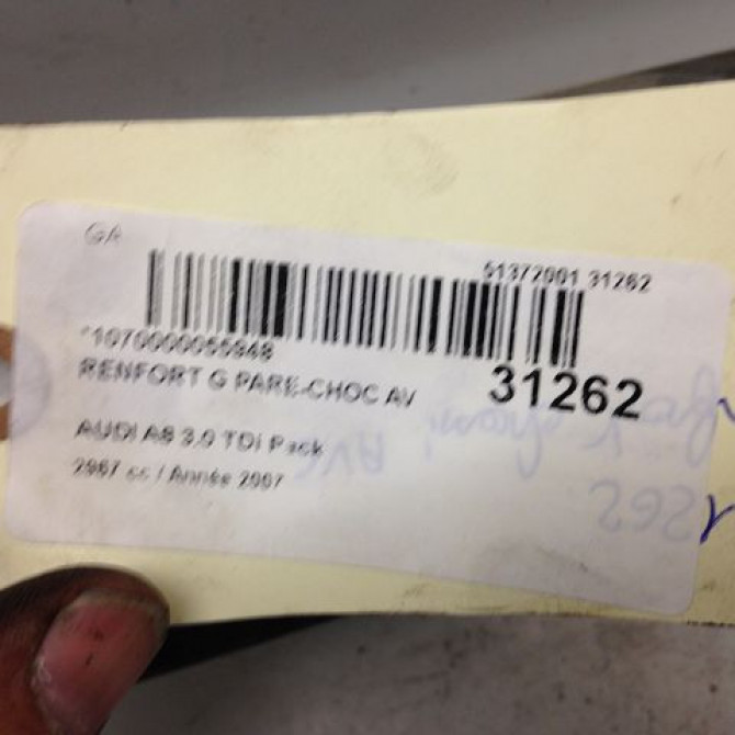 Renfort gauche pare-choc avant occasion AUDI A8 I Phase 1 09-1994->02-1999 3