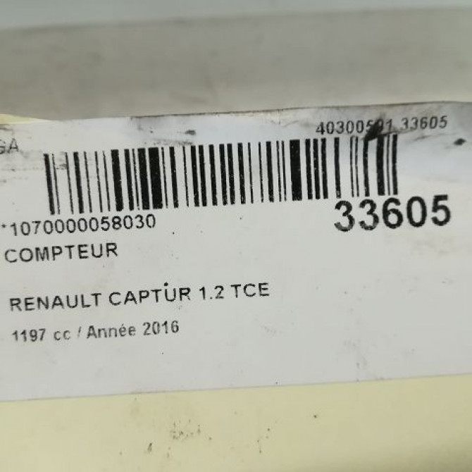 Compteur occasion RENAULT CAPTUR Phase 1 02-2013->... 1.2i 118 16V 248104403R 4