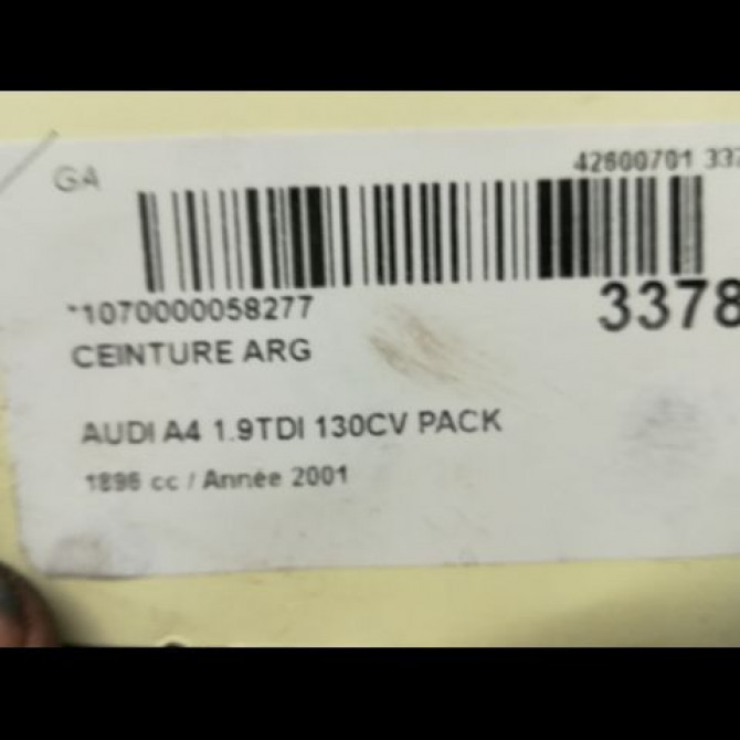 Ceinture arrière gauche occasion AUDI A4 II Phase 1 01-2001->11-2004 1.9 TDi 101ch 8E5857805MLEQ 4