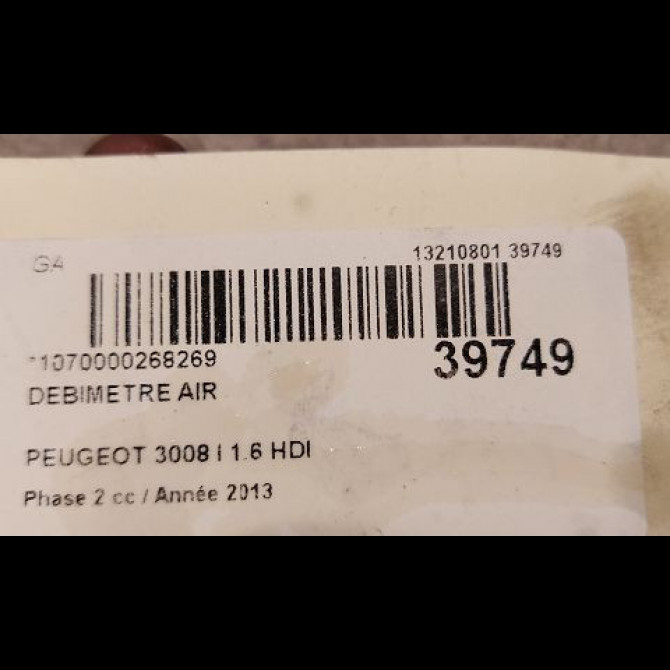 Debimetre air occasion PEUGEOT 3008 I Phase 2 11-2013->... 1.6 HDI 115ch 3