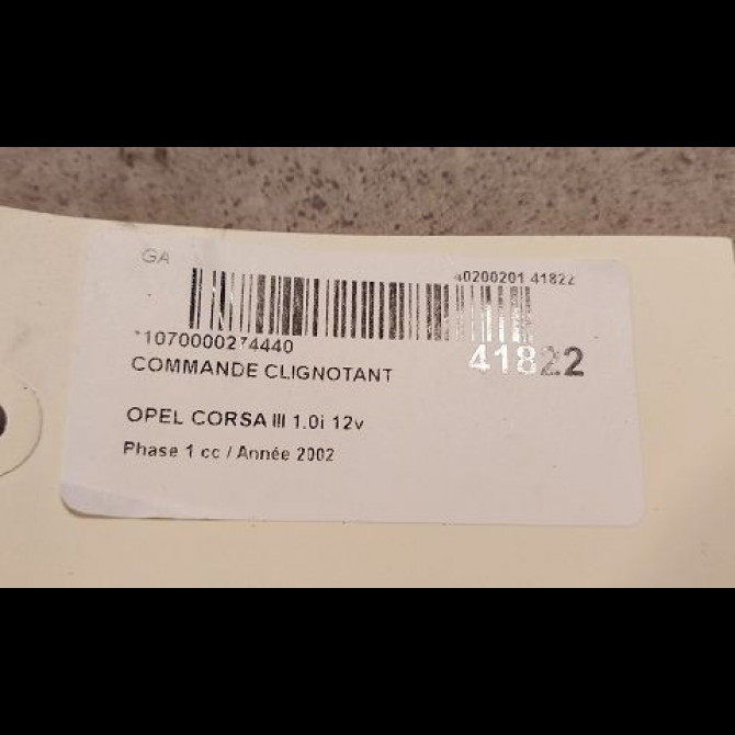 Commande clignotant occasion OPEL CORSA III Phase 1 10-2000->08-2003 1.0i 12v 9185413 3