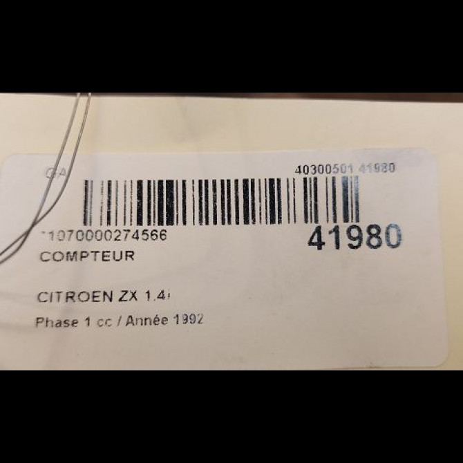 Compteur occasion CITROEN ZX Phase 1 05-1992->06-1994 1.4i 3