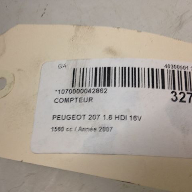 Compteur occasion PEUGEOT 207 Phase 1 04-2006->06-2013 1.6 HDI 16v 90ch 6103EE 4