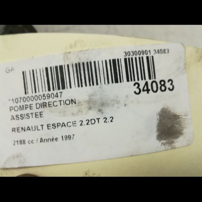 Pompe direction assistee occasion RENAULT ESPACE III Phase 1 12-1996->09-2002 2.2 DT 7700875710 6
