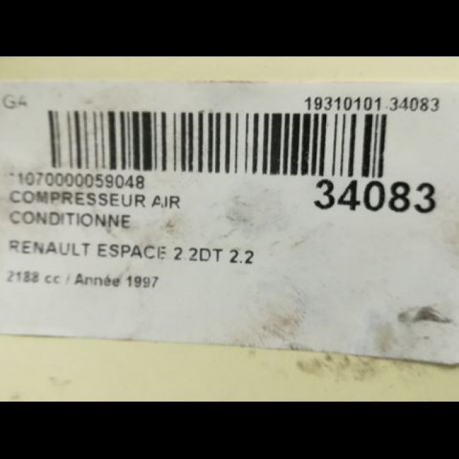 Compresseur air conditionne occasion RENAULT ESPACE III Phase 1 12-1996->09-2002 2.2 DT 7700111298 5