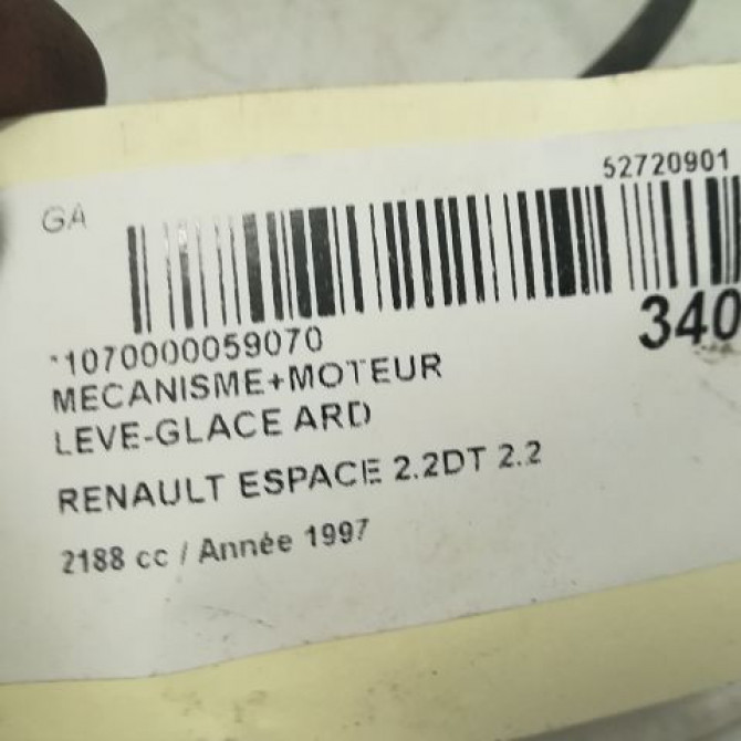 Mecanisme+moteur leve-glace ard occasion RENAULT ESPACE III Phase 1 12-1996->09-2002 2.2 DT 6025300810 4