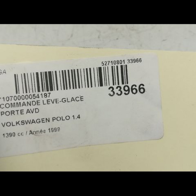 Commande lève-glace porte avant droite occasion VOLKSWAGEN POLO III Phase 1 10-1994->11-1999 1.4 3