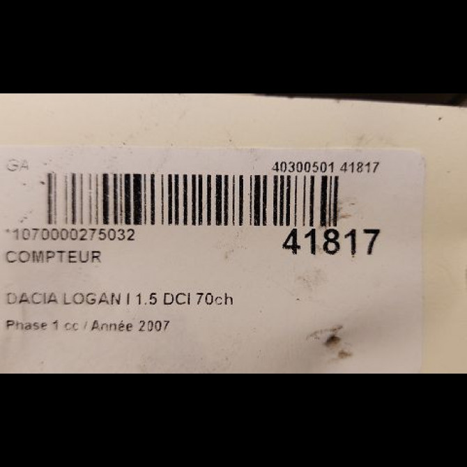 Compteur occasion DACIA LOGAN I Phase 1 06-2005->06-2008 1.5 DCI 70ch 248106397R 3