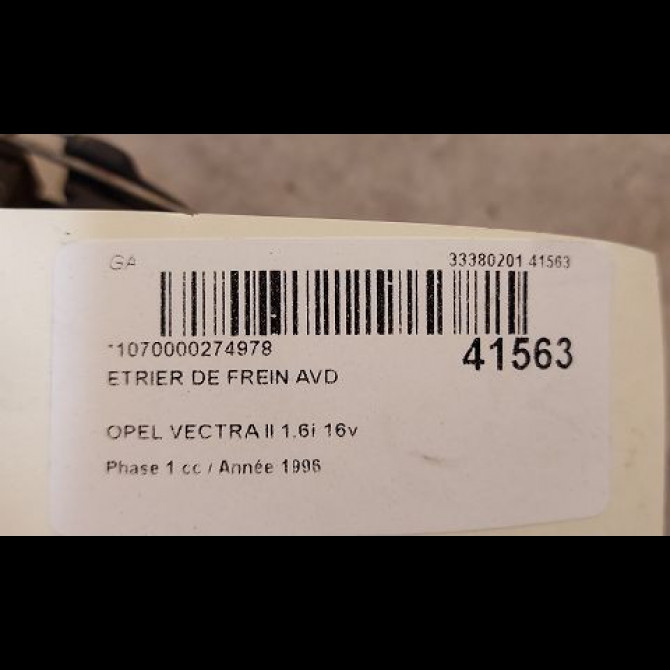 Etrier de frein avant droit occasion OPEL VECTRA II Phase 1 11-1995->02-1999 1.6i 16v 90487043 3