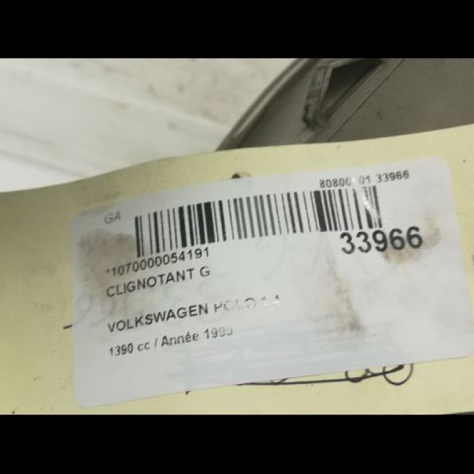 Clignotant gauche occasion VOLKSWAGEN POLO III Phase 1 10-1994->11-1999 1.4 6N0953041D 4