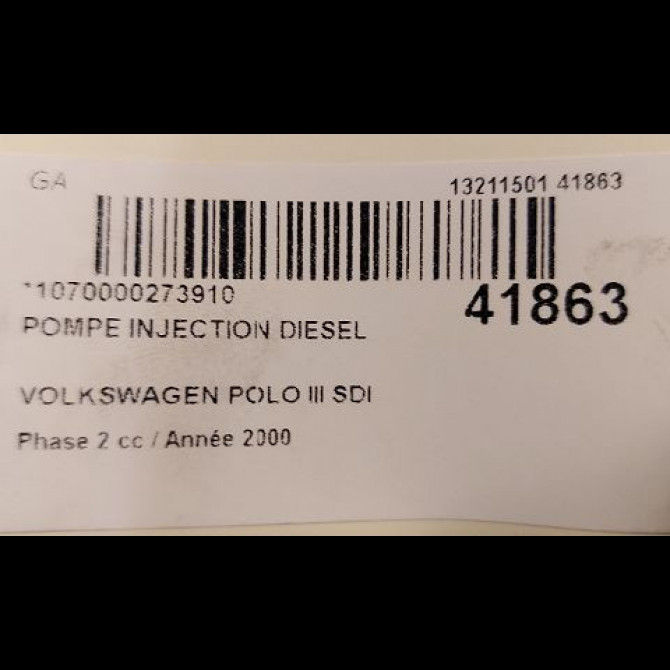 Pompe injection diesel occasion VOLKSWAGEN POLO III Phase 2 11-1999->12-2001 SDI 28130082AX 4