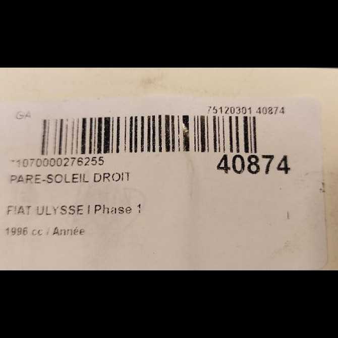 Pare-soleil droit occasion FIAT ULYSSE I Phase 1 02-1995->09-2002 3
